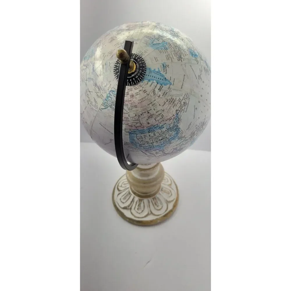 World Time Desk Top World Globe With Wood Stand